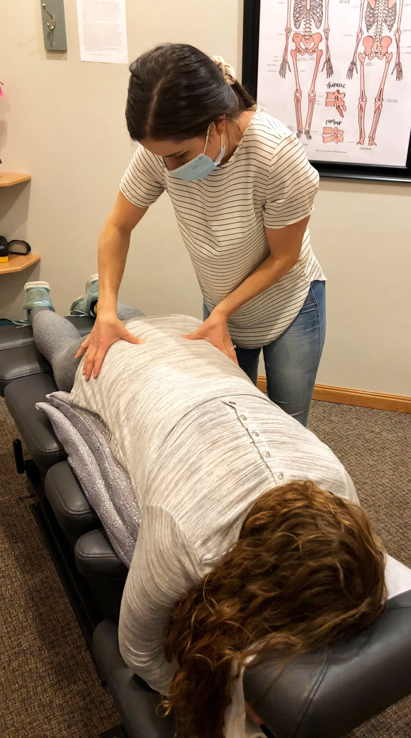 Prenatal Chiropractor De Pere Kallie Madison Adjusting Patient