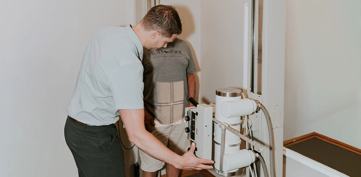 Cory Madison Taking Patients X-Ray